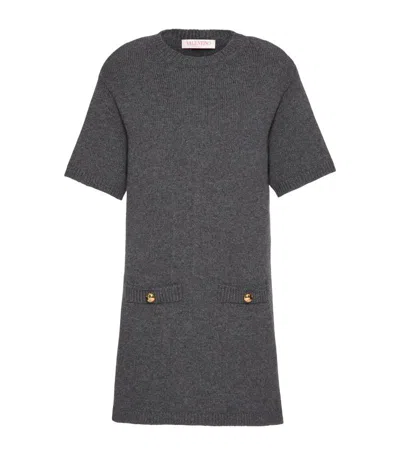Valentino Virgin Wool Sweater Dress In Black