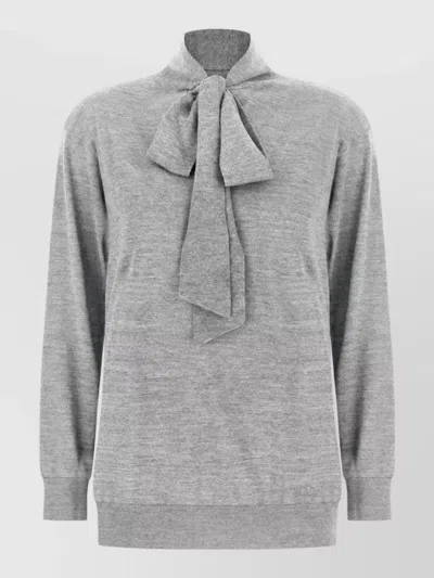 Valentino Virgin Wool Sweatshirt In Gray