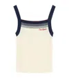 Valentino Sleeveless Knitted Top Striped Detail In White