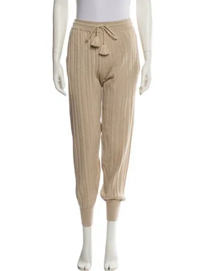 Pre-owned Valentino Virgin Wool Tassel Accents Sweatpants In Neutral