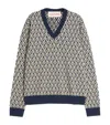 Valentino Geometric Zigzag Knitwear With V-neck Design