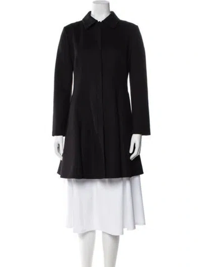 Pre-owned Valentino Virgin Wool Trench Coat In Black