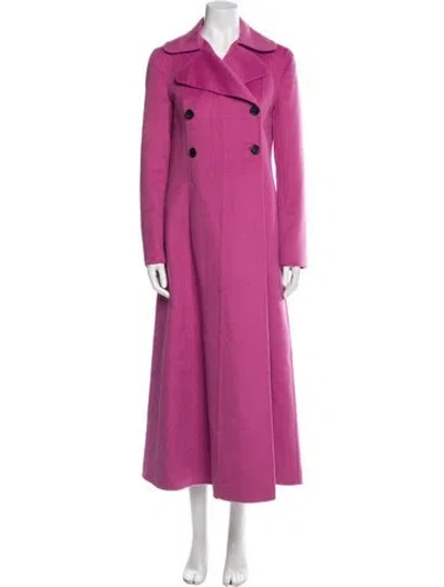 Pre-owned Valentino Virgin Wool Trench Coat In Purple