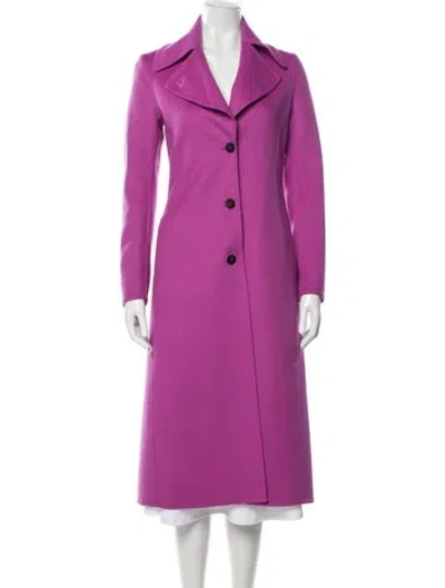 Pre-owned Valentino Virgin Wool Trench Coat In Purple