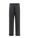 Valentino Men Virgin Wool Trouser With Fold At The Bottom In Gray