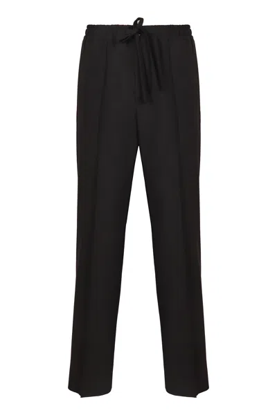 Valentino Virgin Wool Trousers In Black