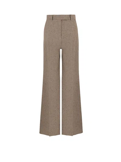 Valentino Virgin Wool Trousers In Gold