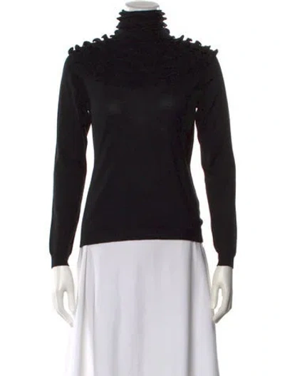 Pre-owned Valentino Virgin Wool Turtleneck Sweater In Black