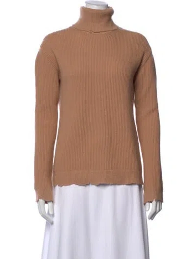 Pre-owned Valentino Virgin Wool Turtleneck Sweater In Neutrals