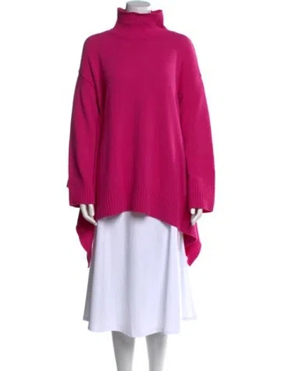 Pre-owned Valentino Virgin Wool Turtleneck Sweater In Pink