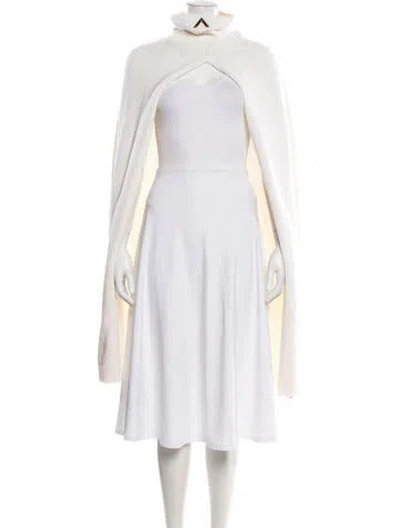Pre-owned Valentino Virgin Wool Turtleneck Sweater W/ Tags In White