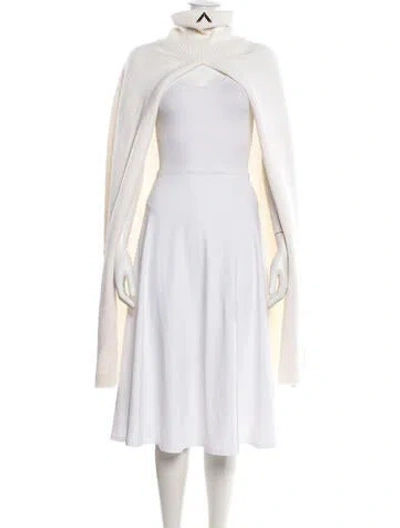 Pre-owned Valentino Virgin Wool Turtleneck Sweater W/ Tags In White