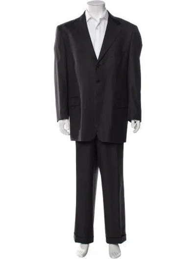 Pre-owned Valentino Virgin Wool Two-piece Suit In Black