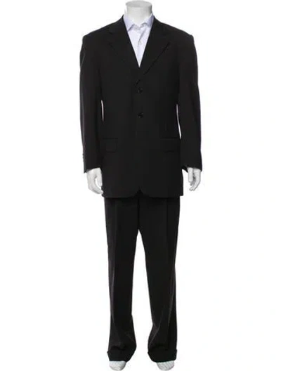 Pre-owned Valentino Virgin Wool Two-piece Suit In Blue