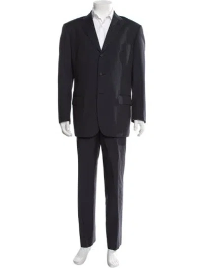 Pre-owned Valentino Virgin Wool Two-piece Suit In Blue