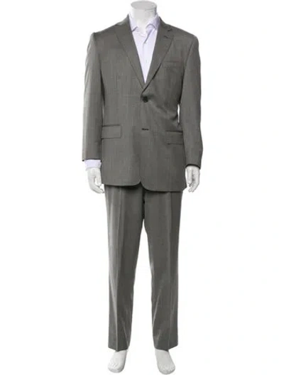 Pre-owned Valentino Virgin Wool Two-piece Suit In Gray