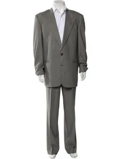 Pre-owned Valentino Virgin Wool Two-piece Suit In Gray