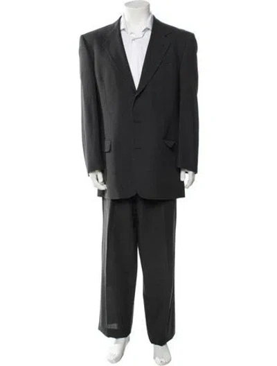 Pre-owned Valentino Virgin Wool Two-piece Suit In Gray