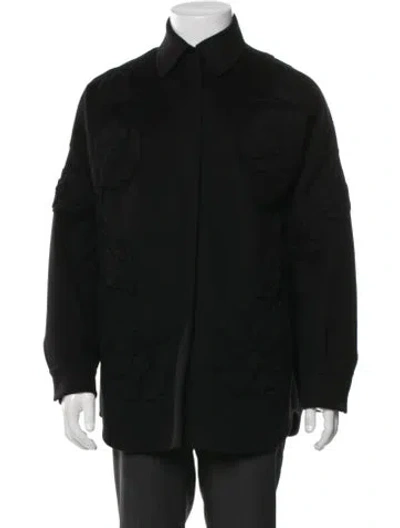 Pre-owned Valentino Virgin Wool Utility Jacket In Black