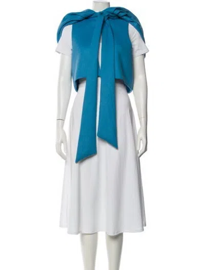 Pre-owned Valentino Virgin Wool Vest In Blue