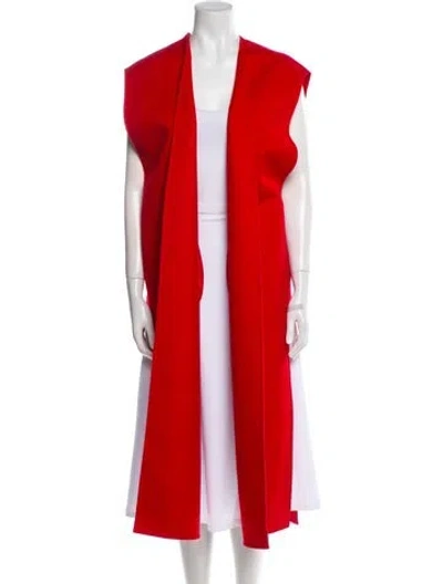 Pre-owned Valentino Virgin Wool Vest In Red