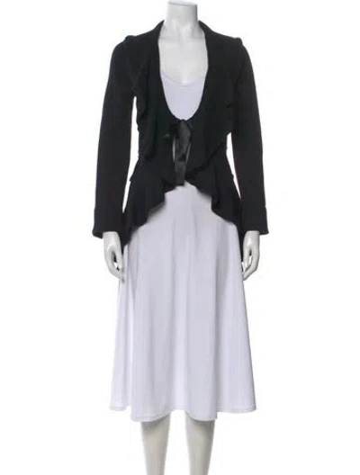 Pre-owned Valentino Virgin Wool V-neck Sweater In Black