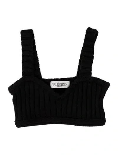Pre-owned Valentino Virgin Wool V-neck Sweater In Black