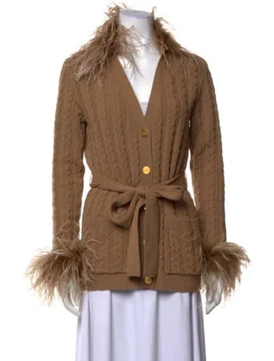 Pre-owned Valentino Virgin Wool V-neck Sweater In Brown