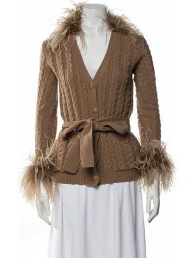 Pre-owned Valentino Virgin Wool V-neck Sweater In Neutrals