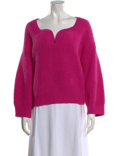 Pre-owned Valentino Virgin Wool V-neck Sweater In Pink
