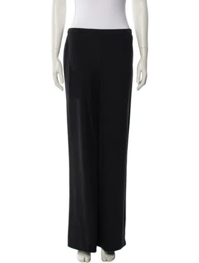 Pre-owned Valentino Virgin Wool Wide Leg Pants In Black