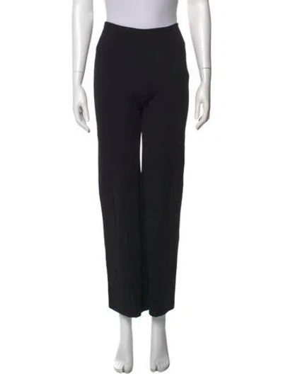 Pre-owned Valentino Virgin Wool Wide Leg Pants In Black