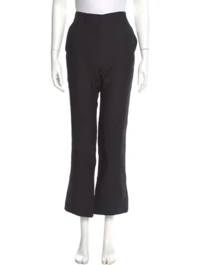 Pre-owned Valentino Virgin Wool Wide Leg Pants In Black