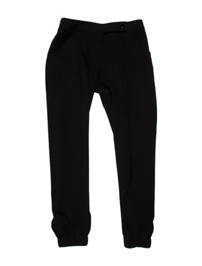 Pre-owned Valentino Virgin Wool Wide Leg Pants In Black