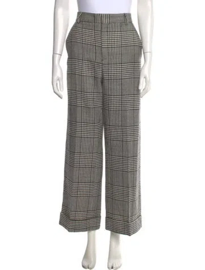 Pre-owned Valentino Virgin Wool Wide Leg Pants In Black