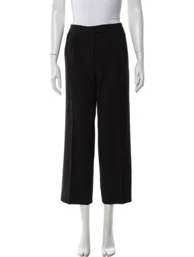 Pre-owned Valentino Virgin Wool Wide Leg Pants In Black
