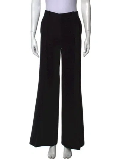 Pre-owned Valentino Virgin Wool Wide Leg Pants In Black