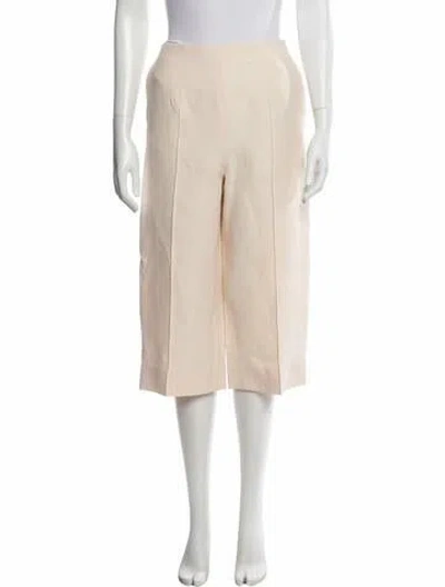 Pre-owned Valentino Virgin Wool Wide Leg Pants In Neutral