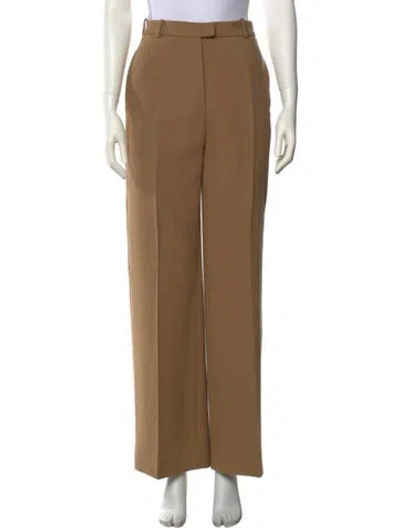 Pre-owned Valentino Virgin Wool Wide Leg Pants In Neutral