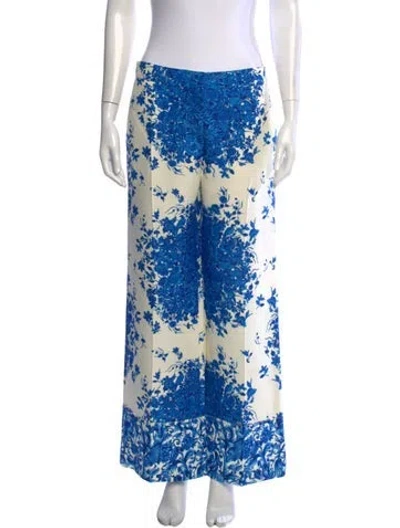 Pre-owned Valentino Virgin Wool Wide Leg Pants In Neutrals