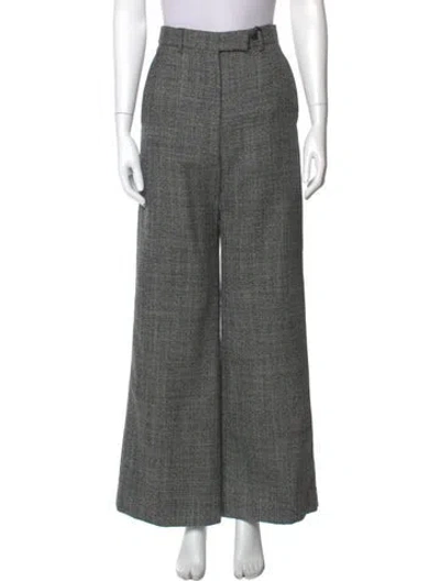 Pre-owned Valentino Virgin Wool Wide Leg Pants W/ Tags In Black