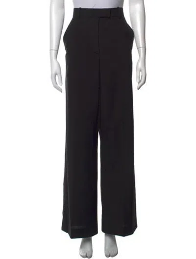 Pre-owned Valentino Virgin Wool Wide Leg Pants W/ Tags In Black