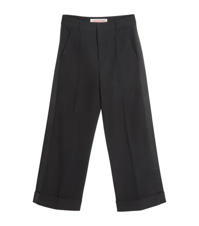 Valentino Garavani Charcoal Wool Pant In Black
