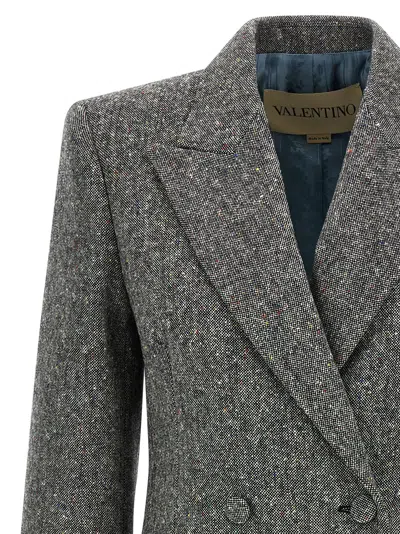 Valentino Virgin Wool Women's Blazer In Gray