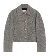 Valentino Tailored Peacoat Cropped Houndstooth Long Sleeves In Gray