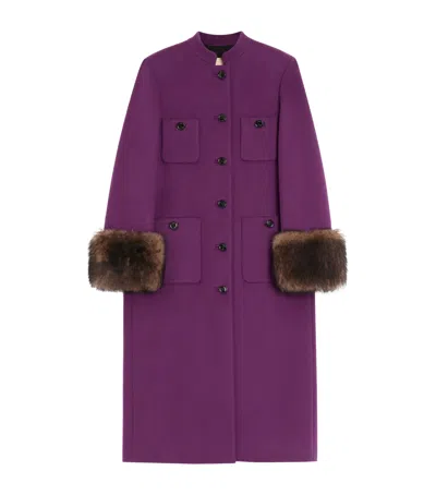 Valentino Virgin Wool-cashmere Coat In Purple
