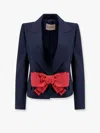 Valentino Tailored Bow-detail Jacket Crafted From Lightweight Viscose