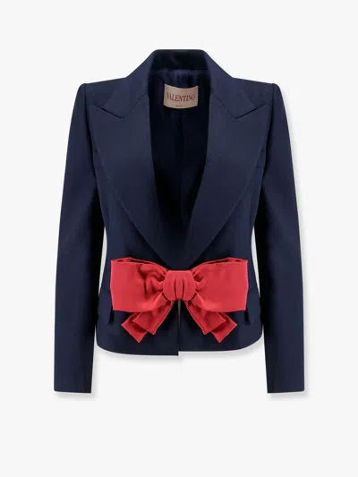 VALENTINO VISCOSE BLAZER WITH BOW IN DOUBLE DUCHESSE