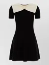 Valentino Viscose Blend Mini Dress Fitted Waist In Black