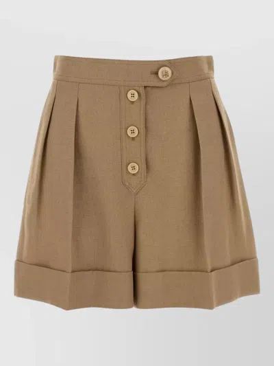 Valentino Garavani Biscuit Viscose-blend Mini Shorts For Women In Neutral